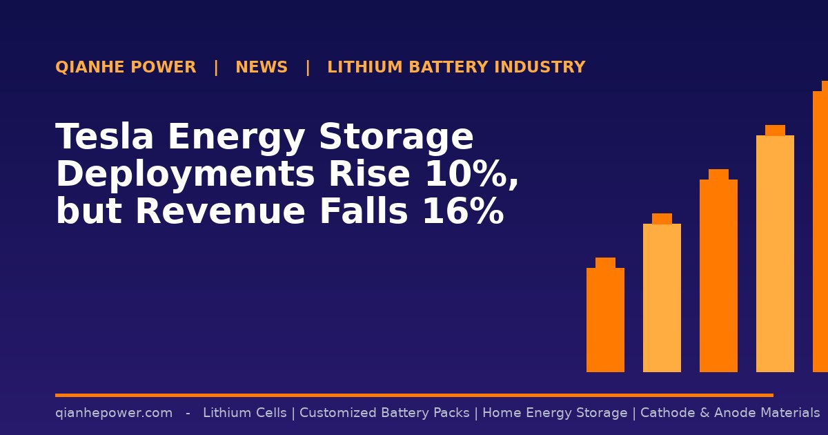 Tesla Energy Storage Deployments Rise 10%, but Revenue Falls 16% - Qianhe Power industry news
